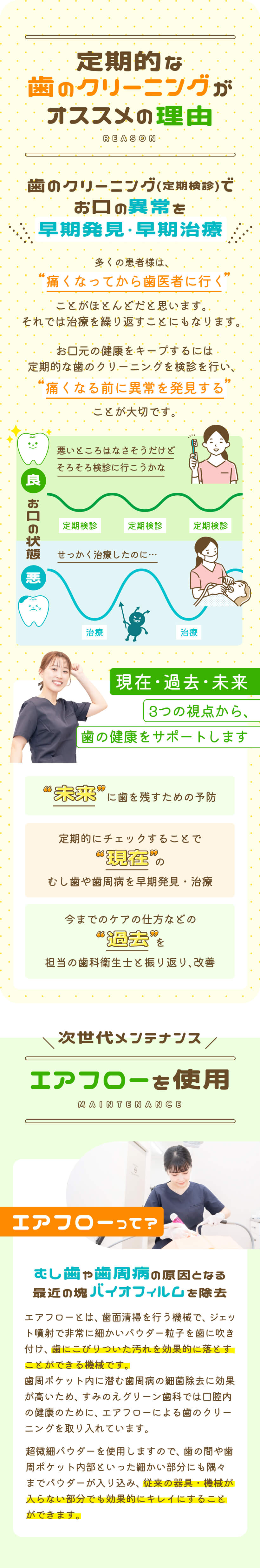 定期的な歯のクリーニング